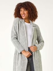 Roman Grey Revere Collared Knit Cardigan - Image 4 of 5