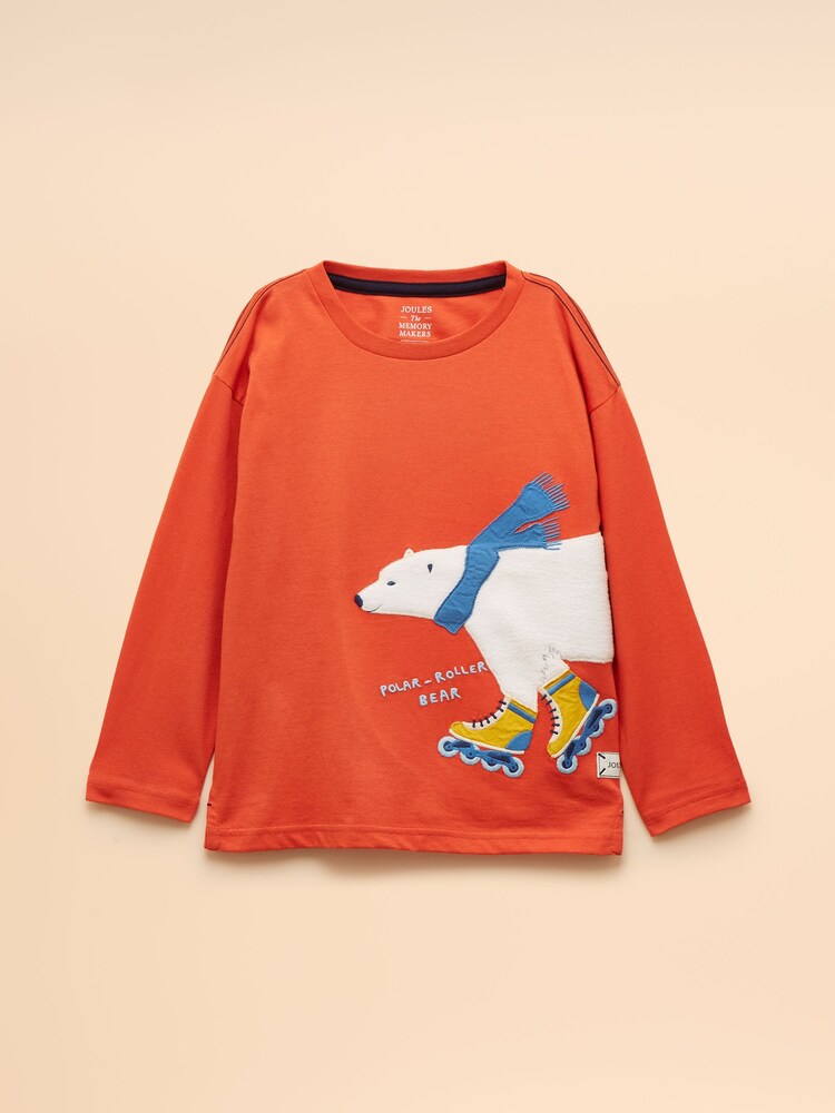 Joules Boys' Jack Orange Applique Long Sleeve Top - Image 1 of 4 Joules Boys' Jack Orange Applique Long Sleeve Top - Image 1 of 4
