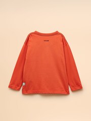 Joules Boys' Jack Orange Applique Long Sleeve Top - Image 2 of 4