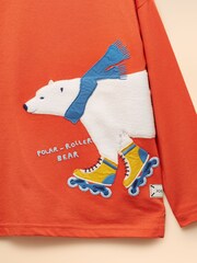 Joules Boys' Jack Orange Applique Long Sleeve Top - Image 3 of 4