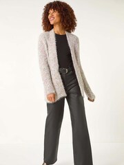 Roman Black Fluffy Sparkle Cardigan - Image 2 of 5