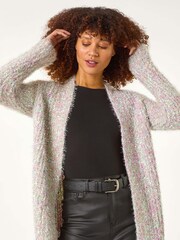 Roman Black Fluffy Sparkle Cardigan - Image 4 of 5