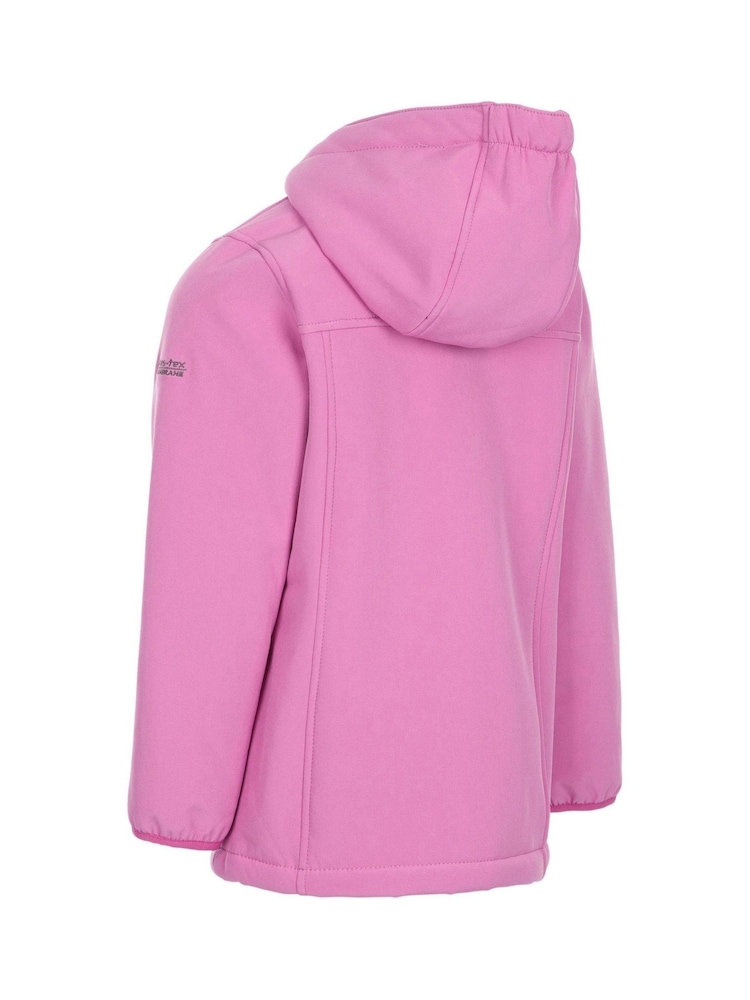 Trespass Kids Pink Kristen Softshell Jacket - Image 2 of 2 Trespass Kids Pink Kristen Softshell Jacket - Image 2 of 2