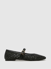 Schuh Lexie Woven Black Ballerinas - Image 1 of 4