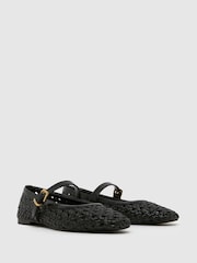 Schuh Lexie Woven Black Ballerinas - Image 2 of 4