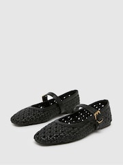 Schuh Lexie Woven Black Ballerinas - Image 3 of 4
