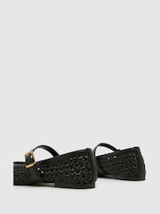 Schuh Lexie Woven Black Ballerinas - Image 4 of 4