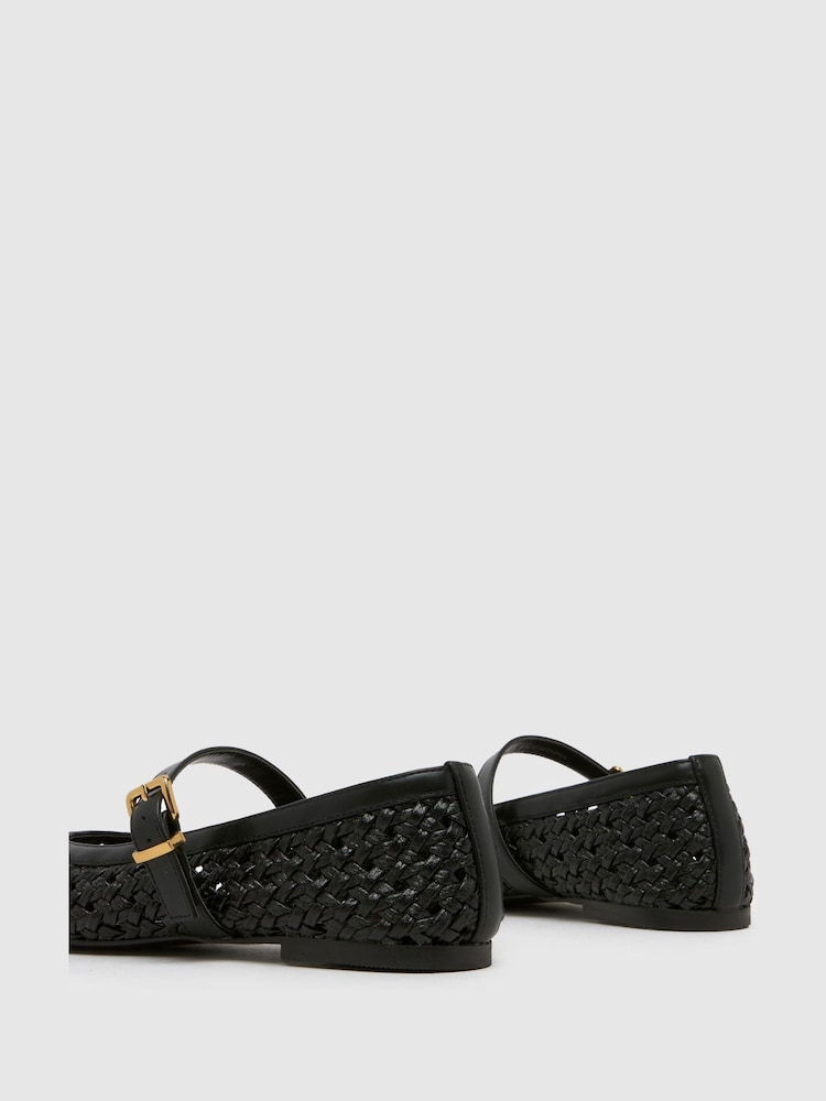 Schuh Lexie Woven Black Ballerinas - Image 4 of 4