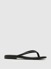 Schuh Tulia Toe Post Black Sandals - Image 1 of 4