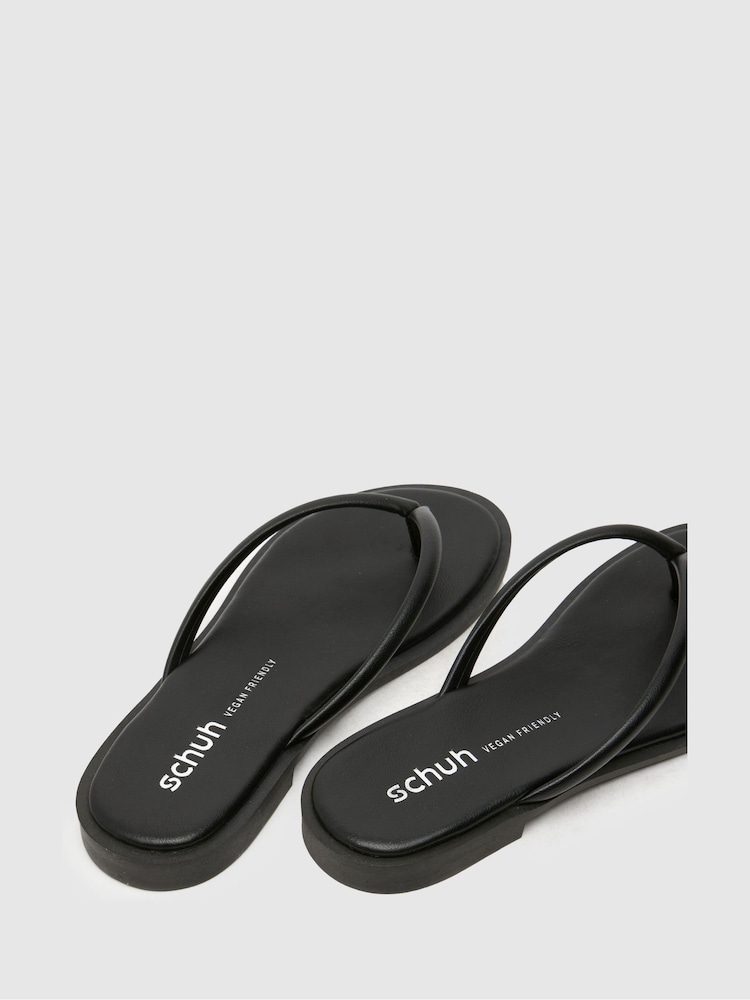 Schuh Tulia Toe Post Black Sandals - Image 4 of 4