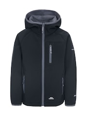 Trespass Kids Kian Softshell Black Jacket - Image 1 of 2