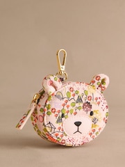 Cath Kidston Pink Tiny Town Kids Clip On Bear Coin Purse - Image 1 of 6