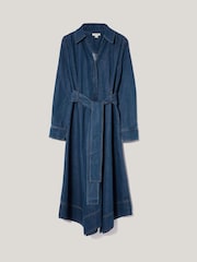 Jigsaw Blue Fluid Denim Belted Shirt Dress - Image 6 of 7