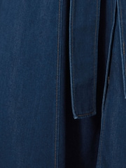 Jigsaw Blue Fluid Denim Belted Shirt Dress - Image 7 of 7