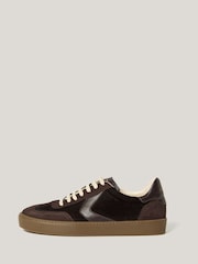 Jigsaw Brown Portland Velvet Trainers - Image 1 of 1