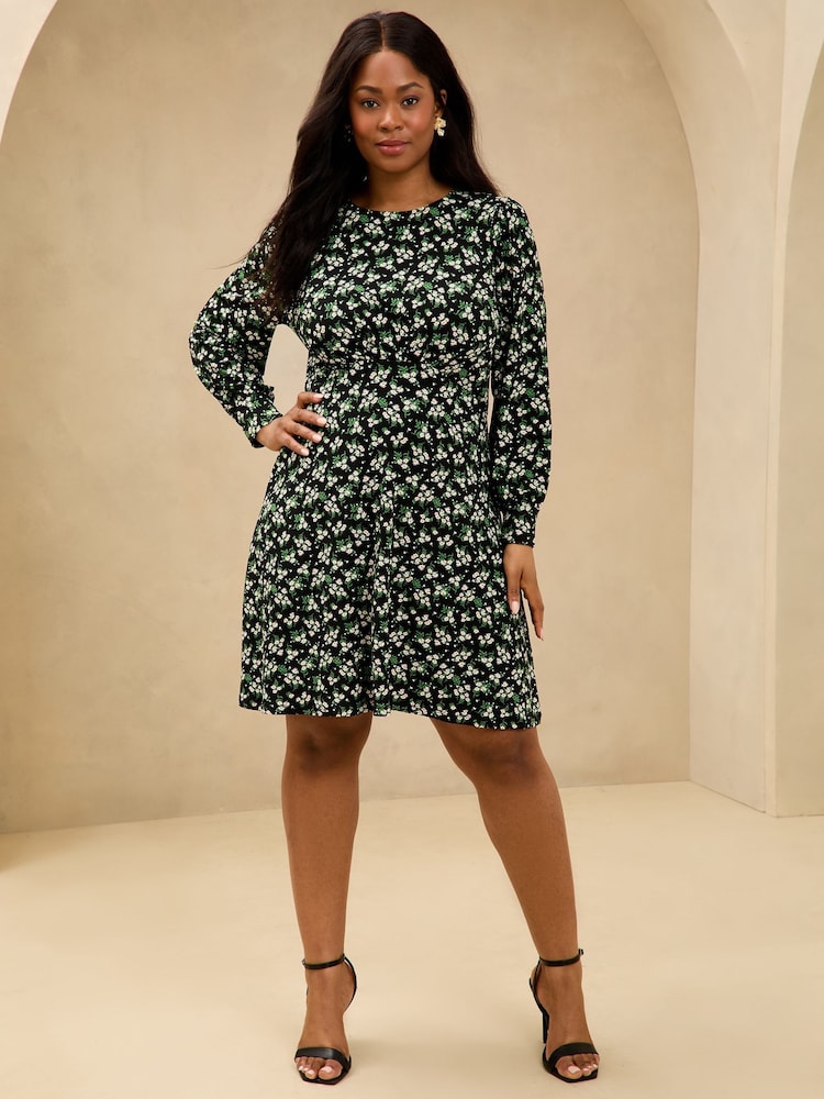 Vert - Robe mini-robe Lipsy imprimée en jersey - Image 2 of 4