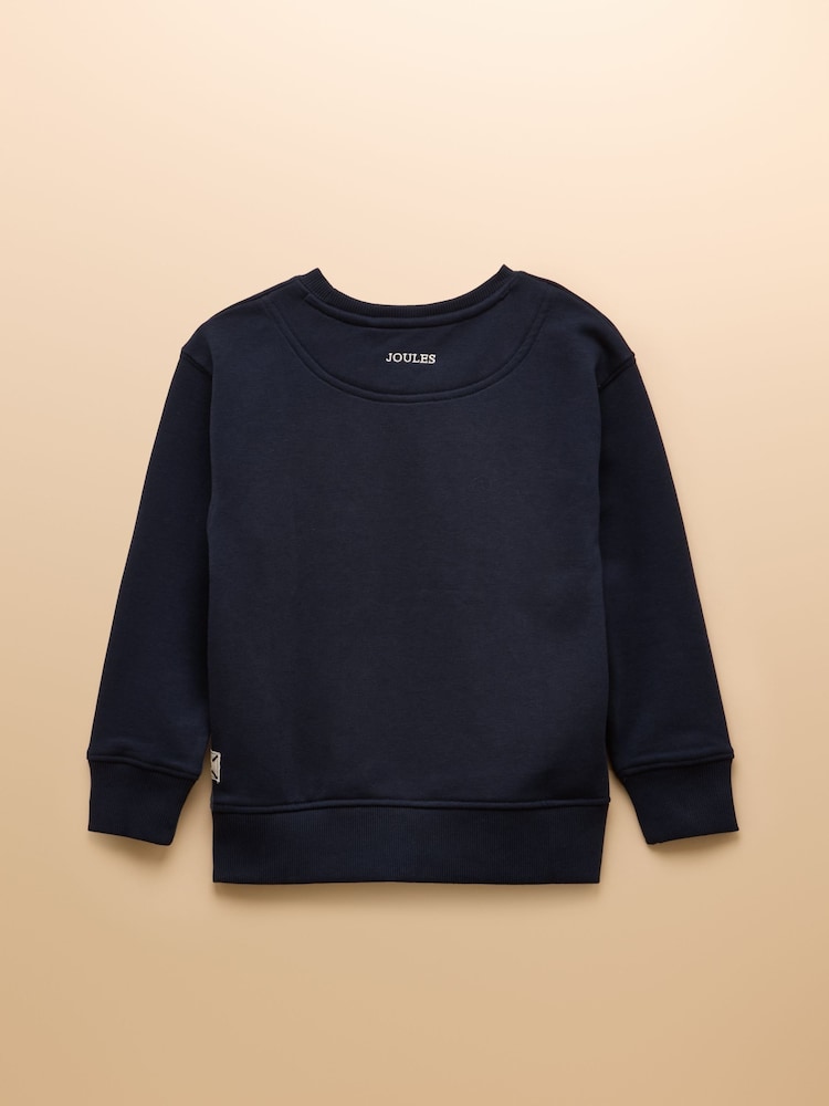 Joules Kids' Sundaze Navy Blue Crew Neck Sweatshirt - Image 2 of 5