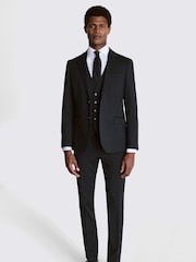 MOSS Black Slim Fit Charcoal Stretch Jacket - Image 2 of 7