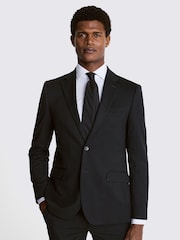 MOSS Black Slim Fit Charcoal Stretch Jacket - Image 3 of 7