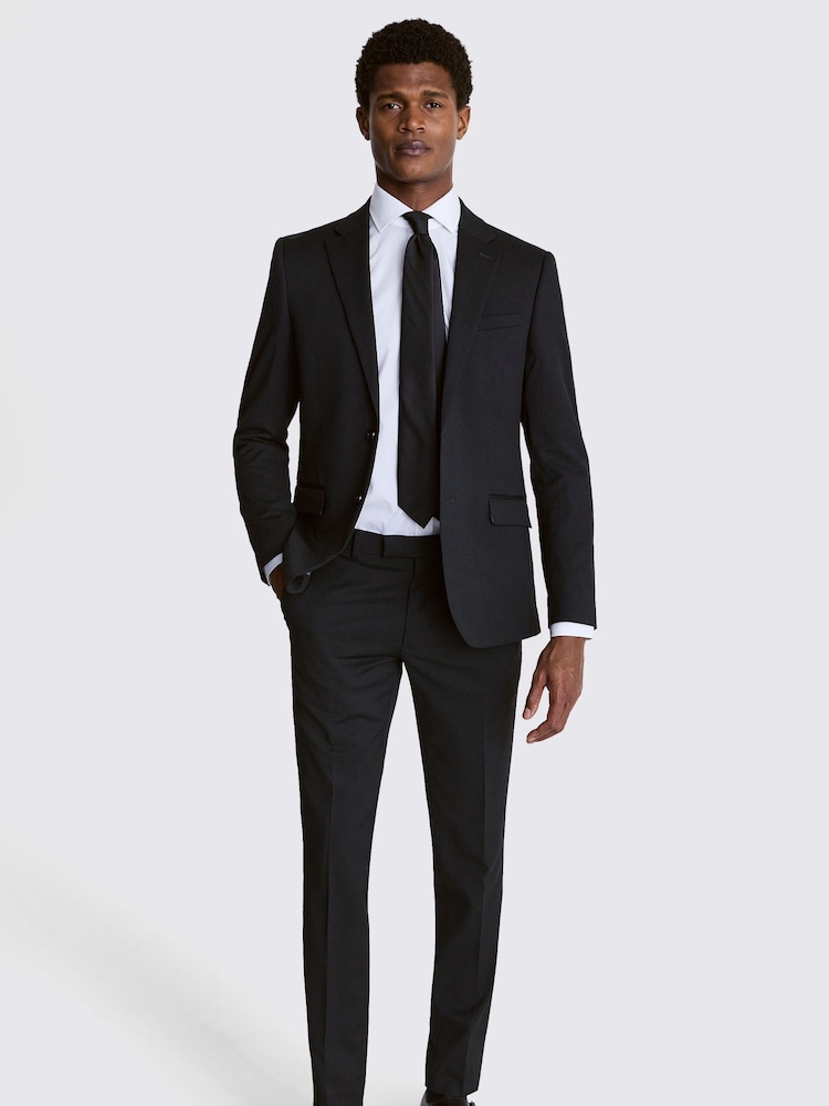 MOSS Black Slim Fit Charcoal Stretch Jacket - Image 4 of 7