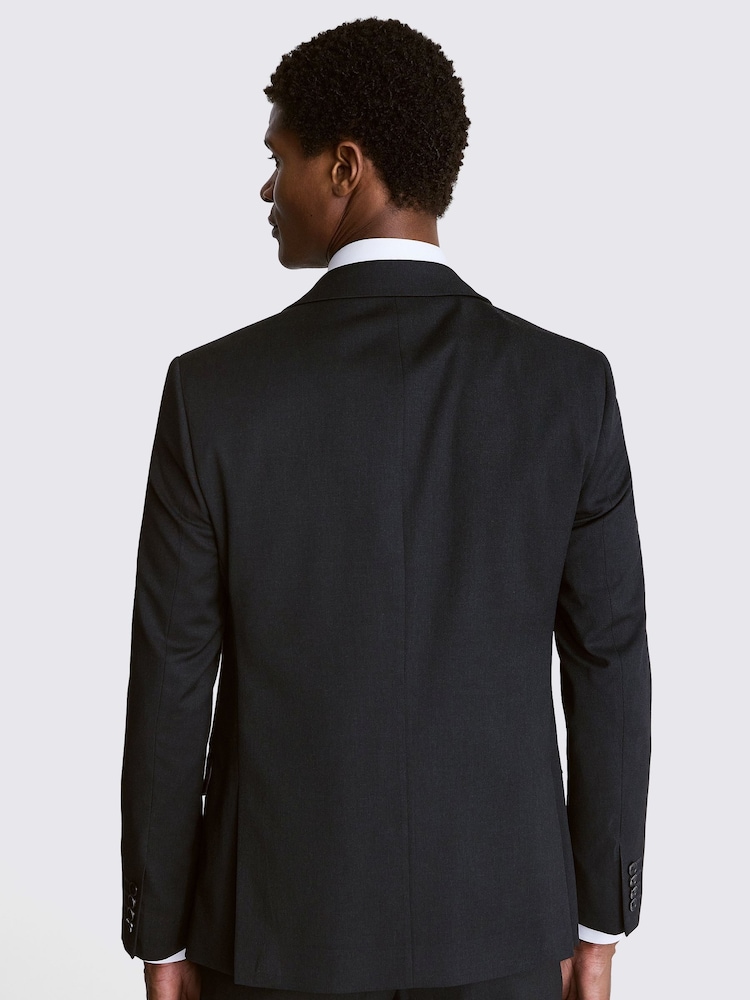 MOSS Black Slim Fit Charcoal Stretch Jacket - Image 6 of 7