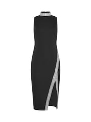 Star by Julien MacDonald Black Diamante Trim Bodycon Dress - Image 6 of 6