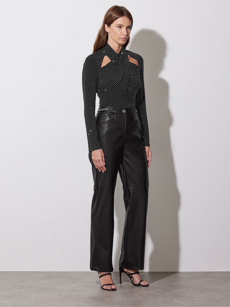 Star by Julien MacDonald Silver Diamante Cut-Out Wrap Top - Image 4 of 6