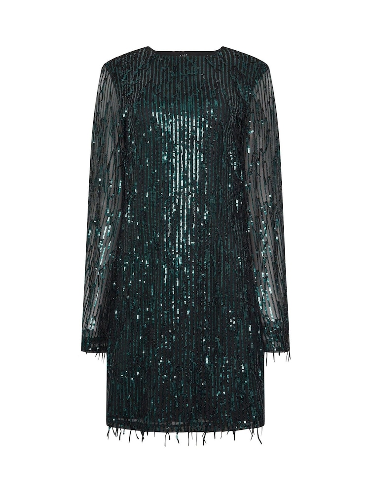 Star by Julien MacDonald Green Tassel Sequin Tunic Dress - Image 6 of 6