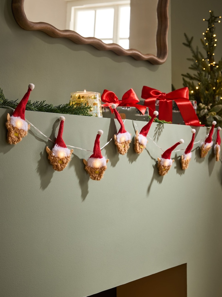 Red/Green Christmas Hamish The Highland Cow Led Fairy Lights - Image 1 of 2