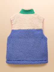Joules Tilly Blue Colourblock Fleece Gilet - Image 2 of 4