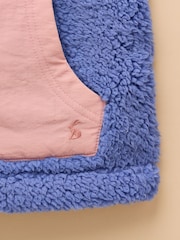 Joules Tilly Blue Colourblock Fleece Gilet - Image 3 of 4