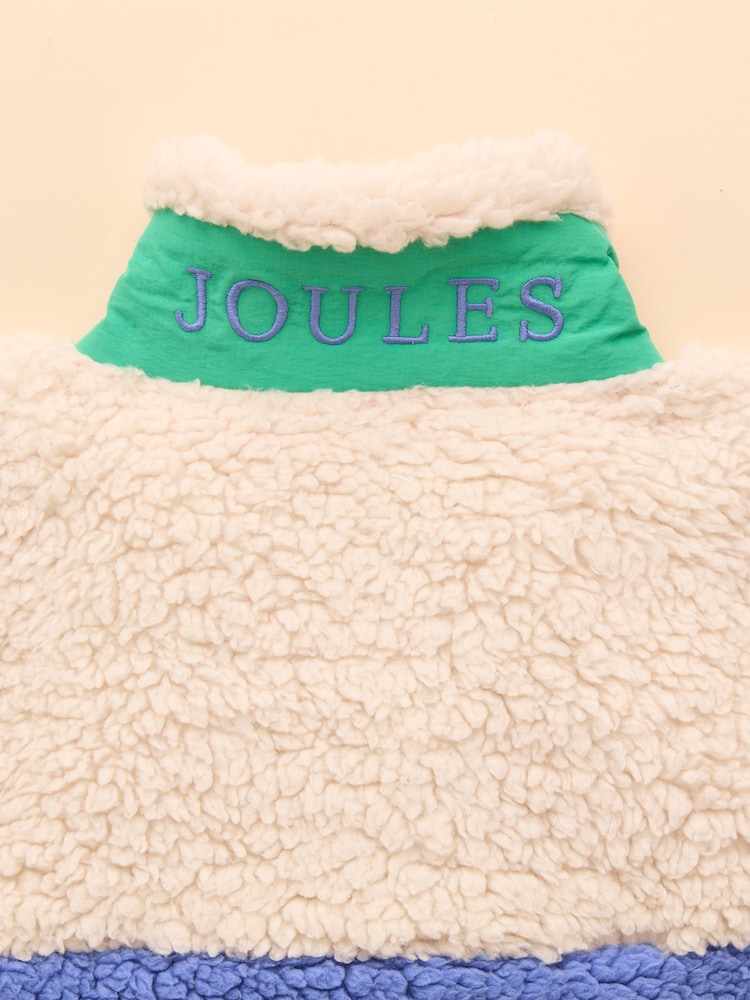 Joules Tilly Blue Colourblock Fleece Gilet - Image 4 of 4