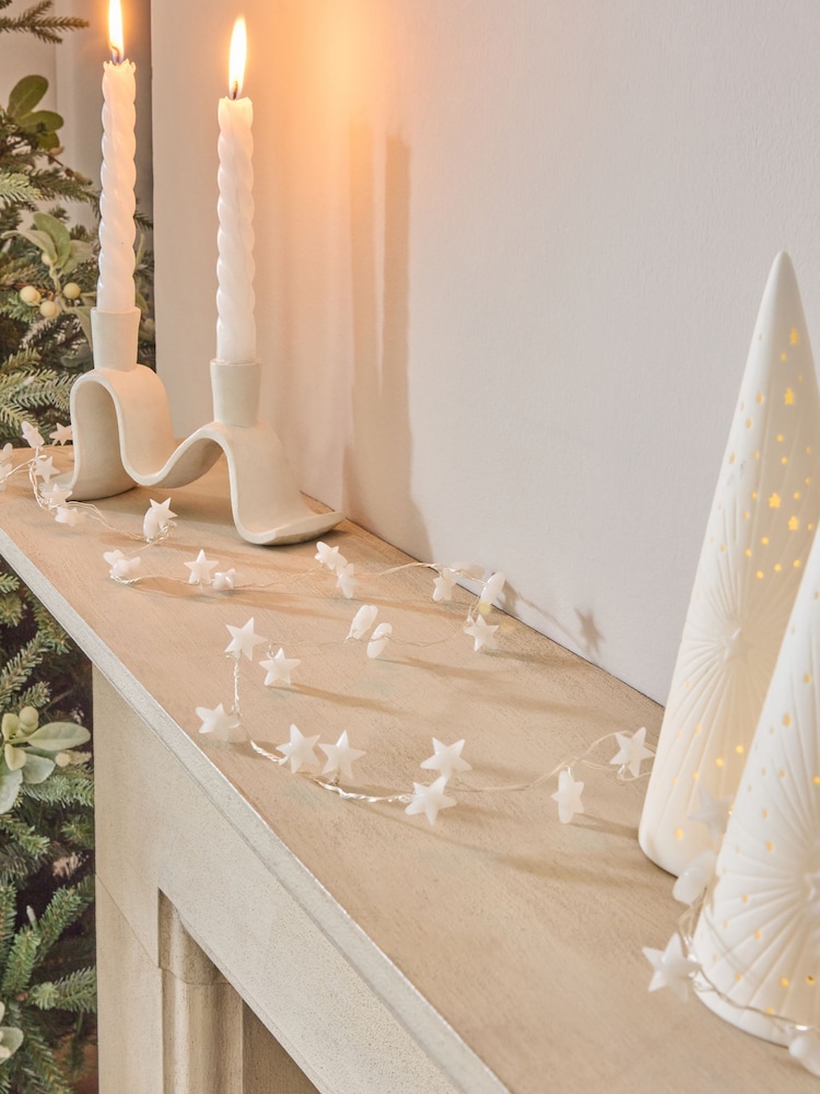 White Frosty Star Fairy Lights - Image 2 of 6 White Frosty Star Fairy Lights - Image 2 of 6