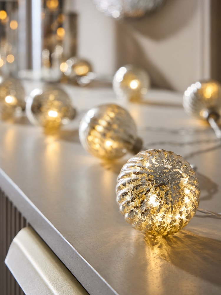 Silver Ribbed Glass Fairy Lights - Image 2 of 4