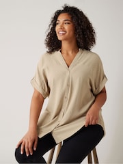 Evans Yoke Button Thru Grown On Sleeve Blouse - Image 1 of 5