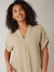 Evans Yoke Button Thru Grown On Sleeve Blouse - Image 4 of 5