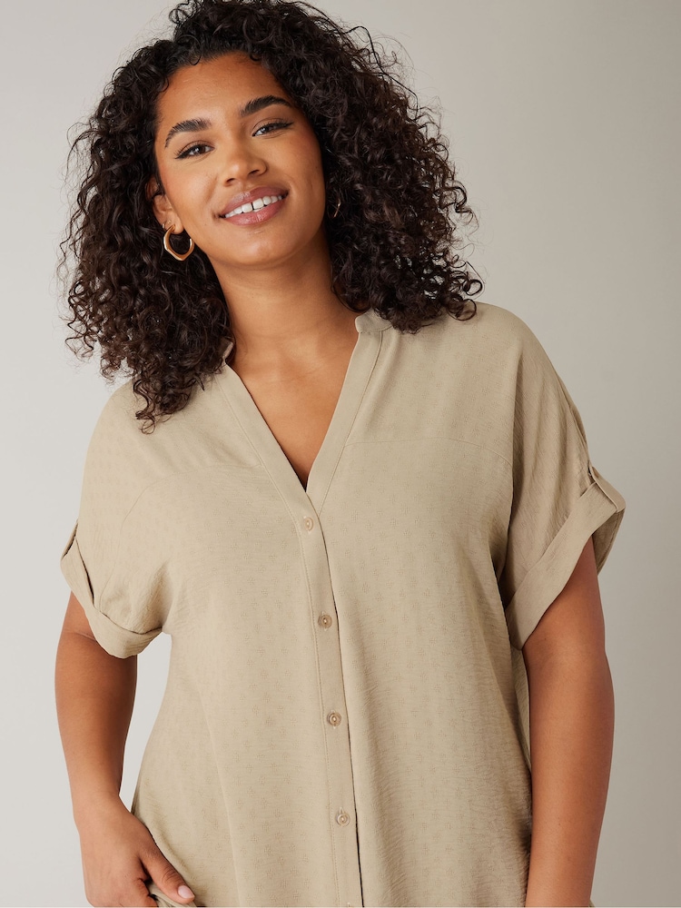 Evans Yoke Button Thru Grown On Sleeve Blouse - Image 4 of 5