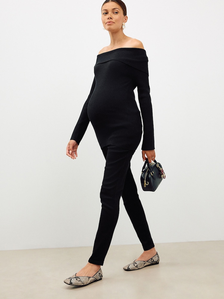 Black Maternity Skinny Jeans - Image 2 of 10 Black Maternity Skinny Jeans - Image 2 of 10