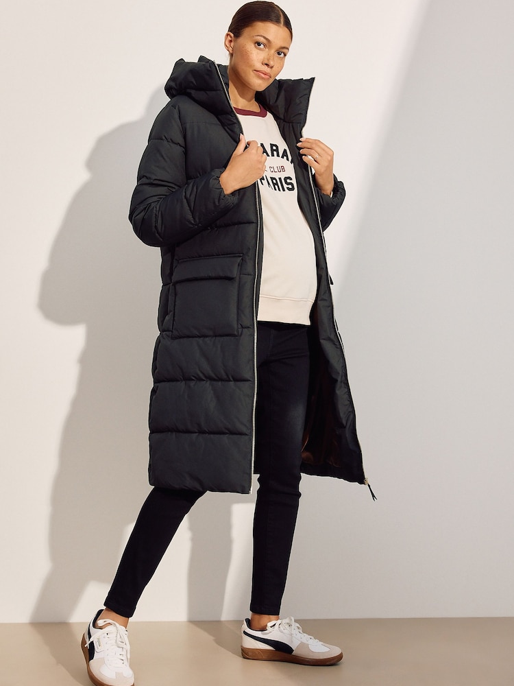 Black Maternity Shower Resistant Coat - Image 1 of 5