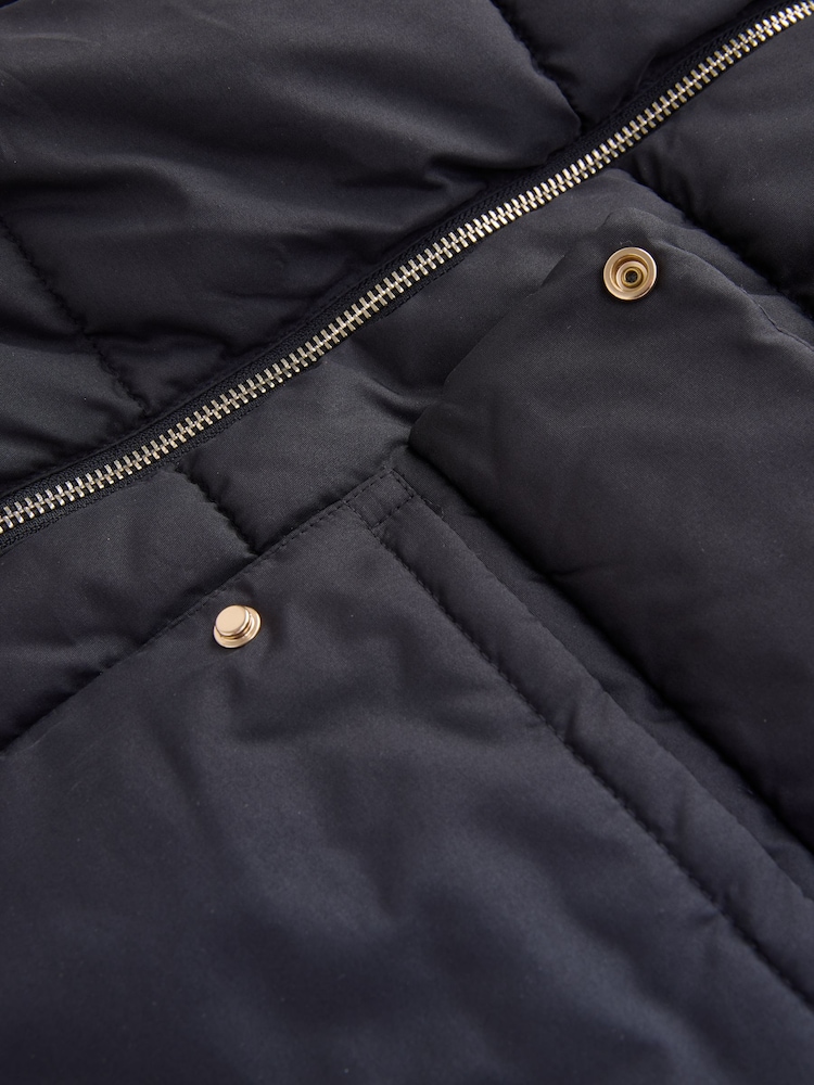 Black Maternity Shower Resistant Coat - Image 9 of 9 Black Maternity Shower Resistant Coat - Image 9 of 9