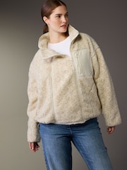 Cream Maternity Before and After Borg Jacket - Image 1 of 10