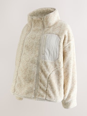Cream Maternity Before and After Borg Jacket - Image 7 of 10