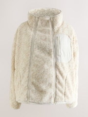 Cream Maternity Before and After Borg Jacket - Image 8 of 10