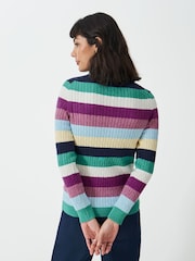 Crew Clothing Blue Chrome Heritage Cable Crew Neck Jumper - Image 2 of 5
