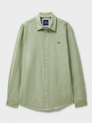 Crew Clothing Green Long Sleeve Linen Shirt - Image 5 of 5