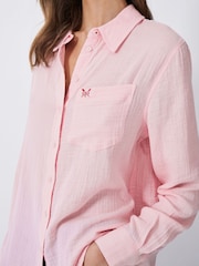 Crew Clothing Pink Harlie Relaxed 100% Cotton Shirt - Image 4 of 5