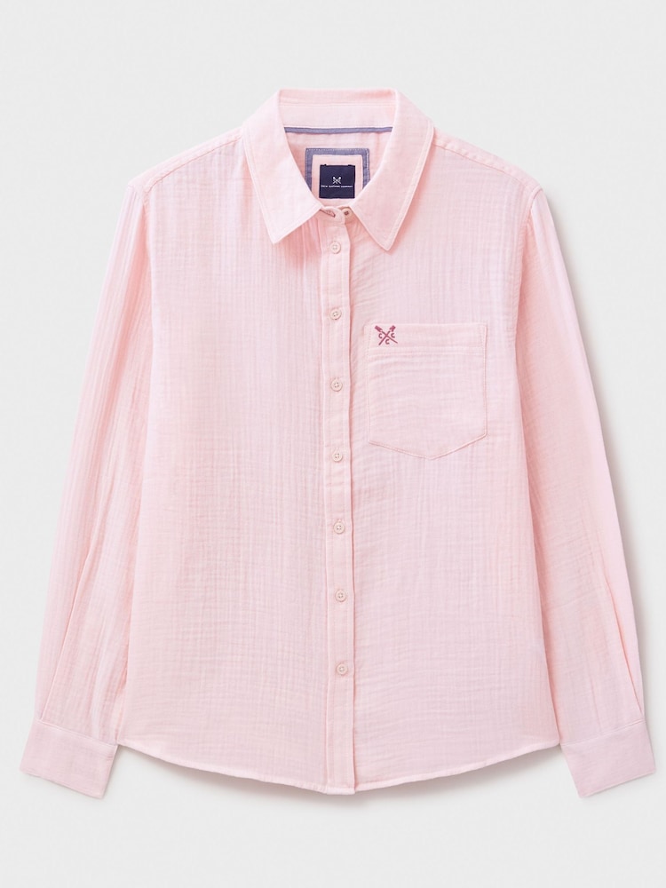 Crew Clothing Pink Harlie Relaxed 100% Cotton Shirt - Image 5 of 5