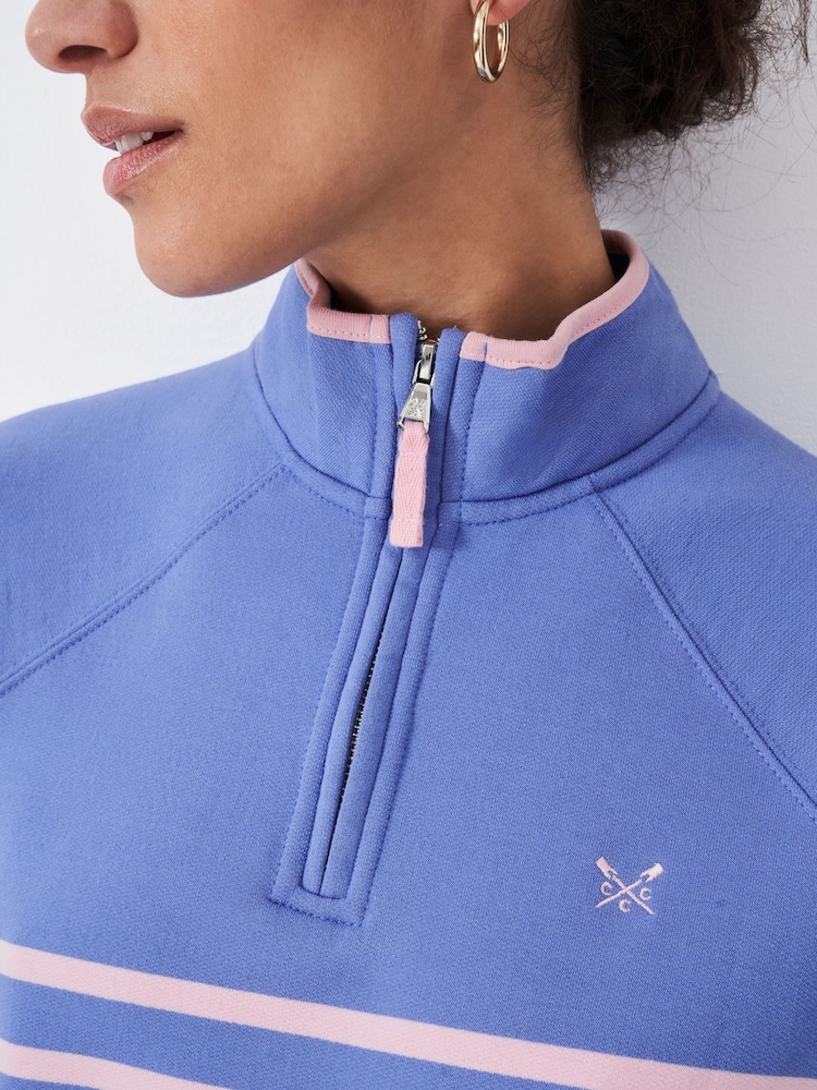 Crew Clothing Company Blue Chrome Half Zip Sweatshirt - Image 2 of 4