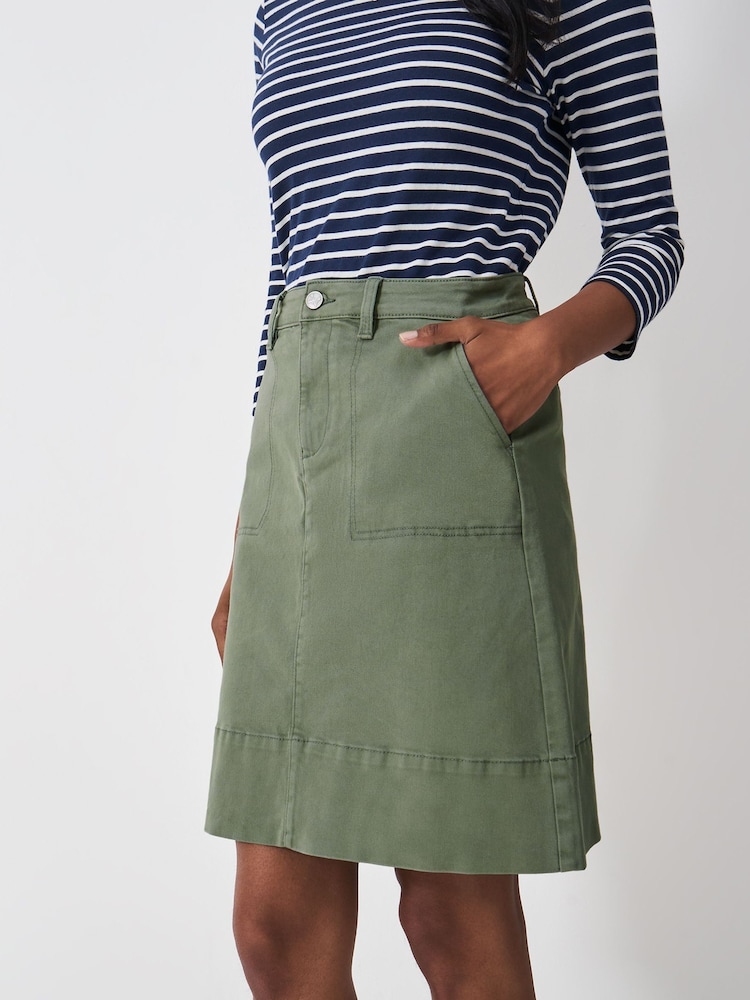 Crew Clothing Company Green Analee Denim Skirt - Image 1 of 5
