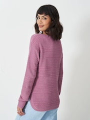 Crew Clothing Purple Stitch Detail Jumper - Image 2 of 5